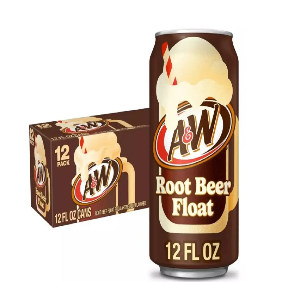 A&W Root Beer Float Soda 355Ml Aluminum Can Case Pack 12