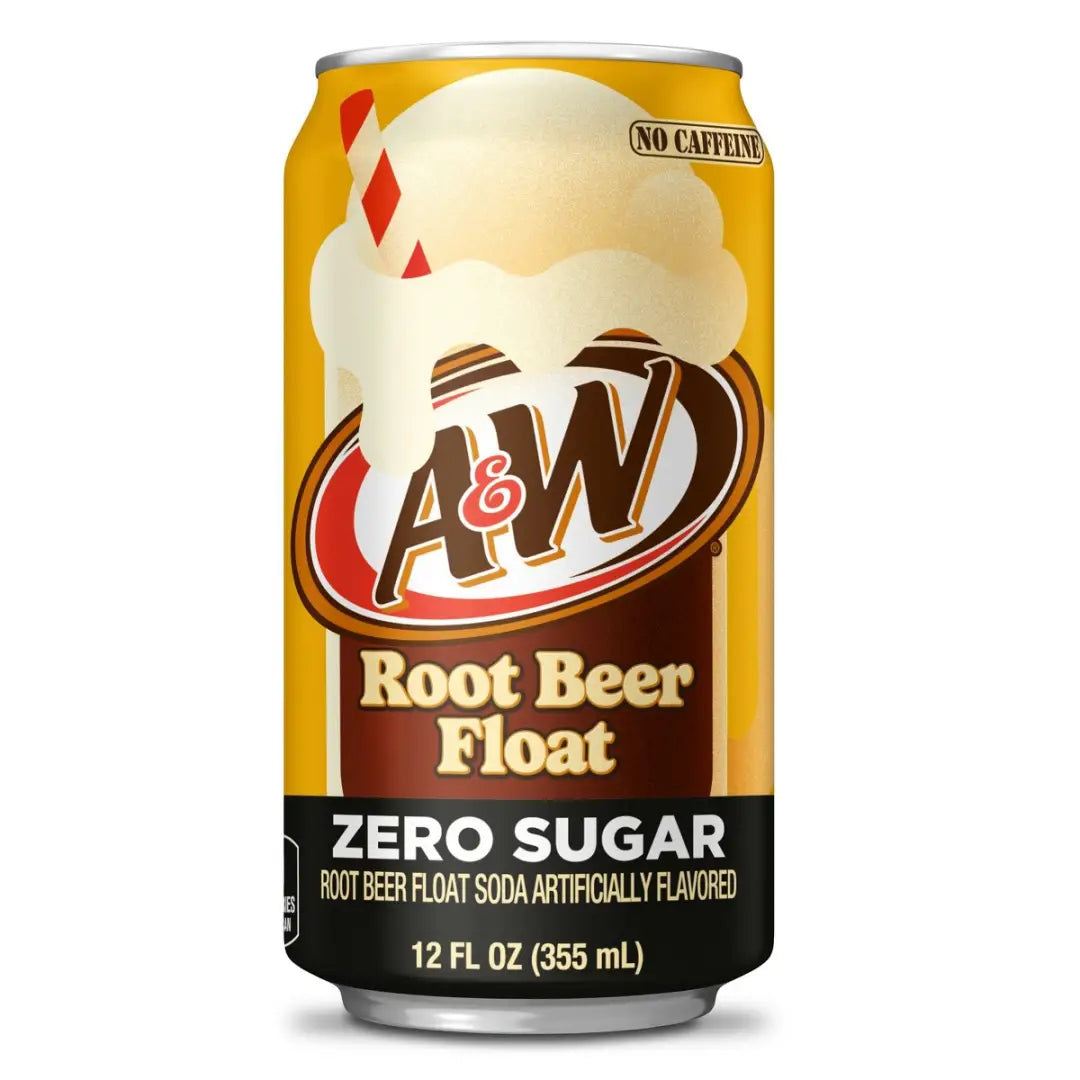 A&W Root Beer Float Zero Sugar Soda 12 Fl Oz Aluminum Cans