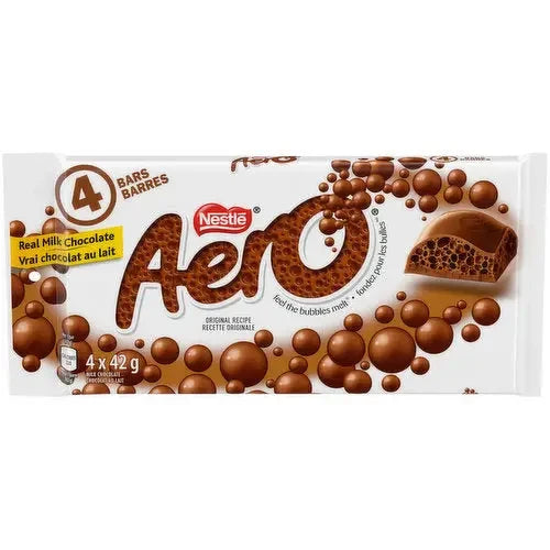 Aero Milk Chocolate Bar 42g case 48ct - candy bar