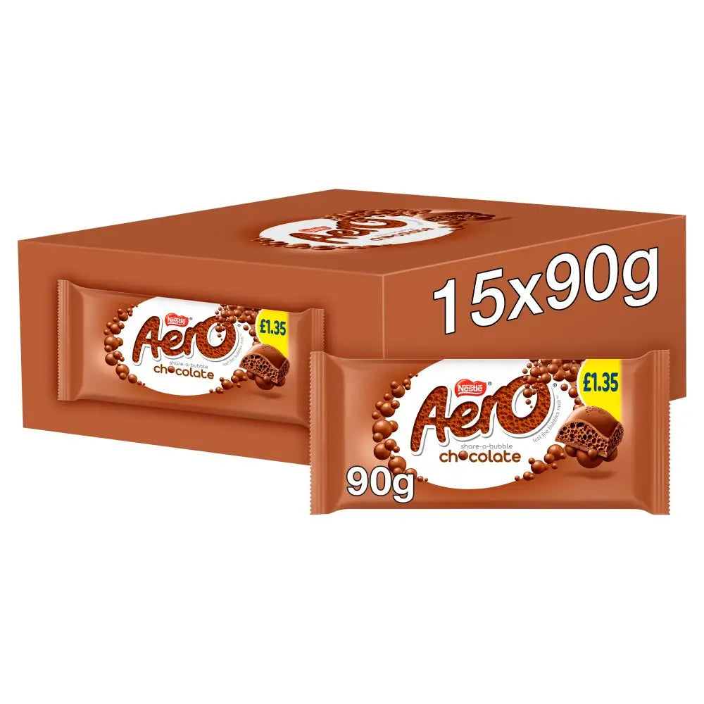 Aero Milk Chocolate Sharing Bar UK 90g case 15 count