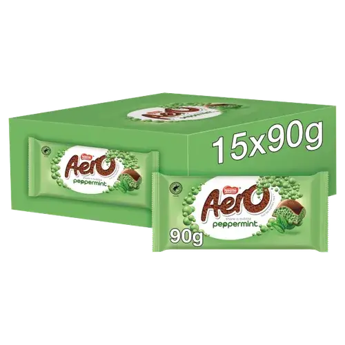 Aero Peppermint Chocolate Bar UK 90g case 15 count - candy