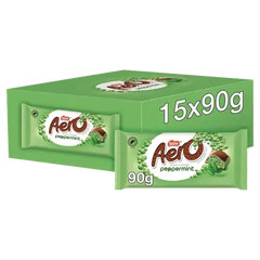 Aero Peppermint Chocolate Bar UK 90g case 15 count - candy