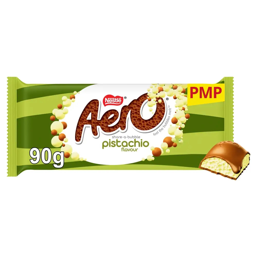 Aero Pistachio Milk Chocolate Sharing Bar 90g UK Case 15ct