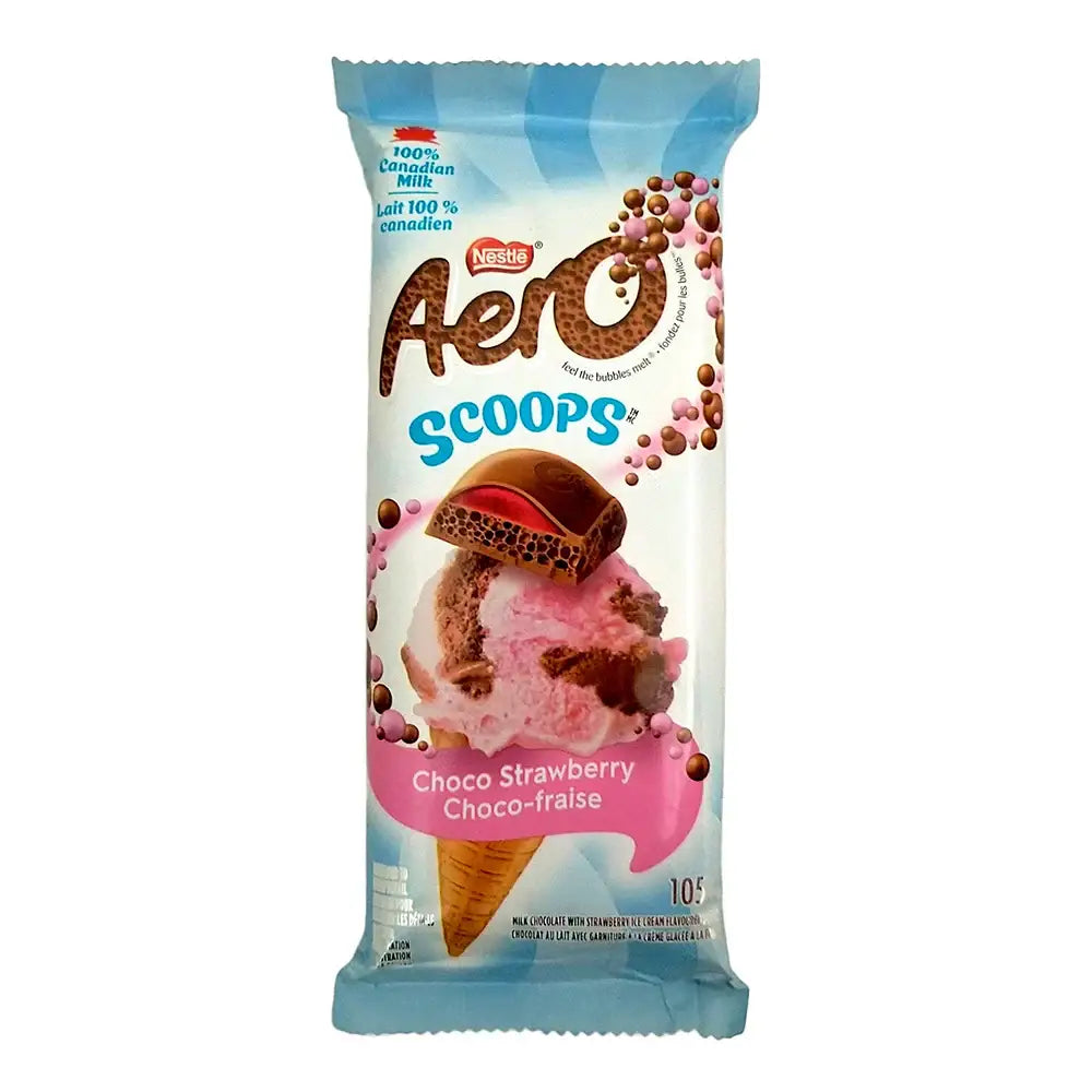 Aero Scoops Choco Strawberry -105g case of 15 - candy Bar