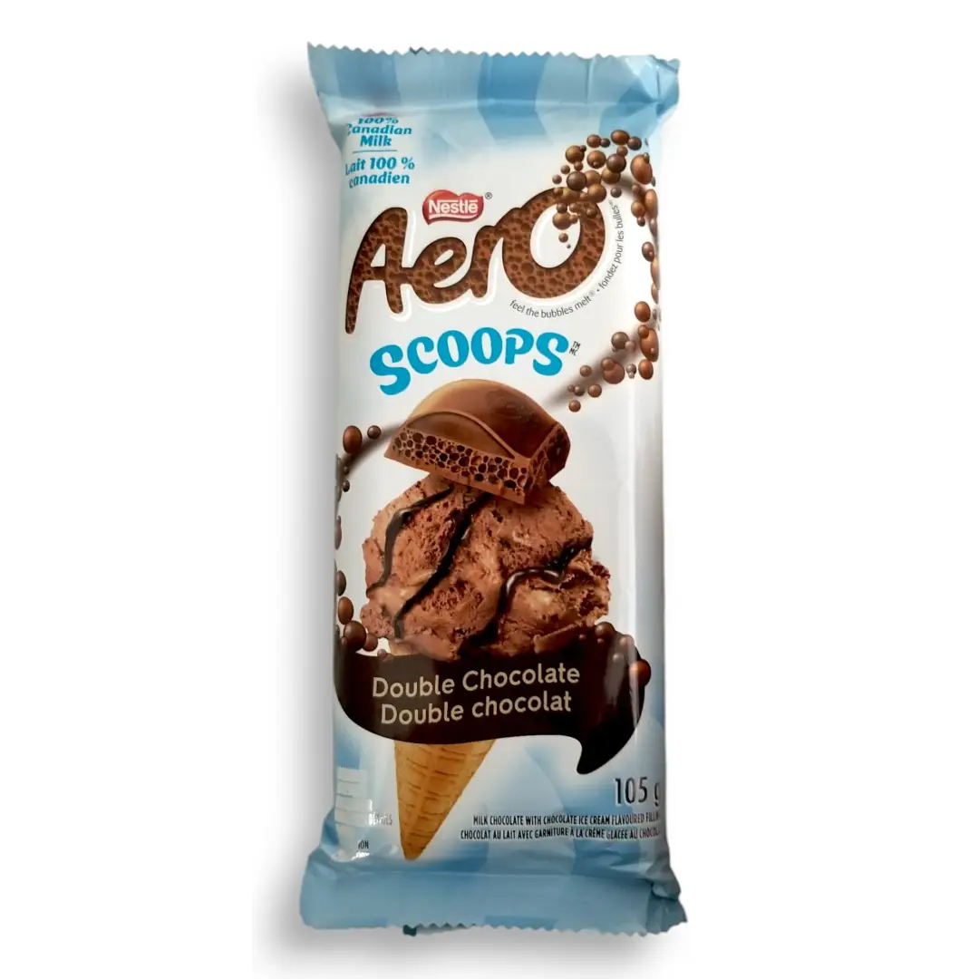 Aero Scoops Double Chocolate Milk Chocolate Bar 105g case