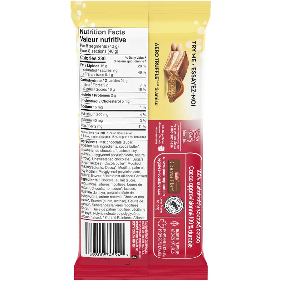 Aero Truffle Brownie Bar - case 105 g 15 count - candy bar