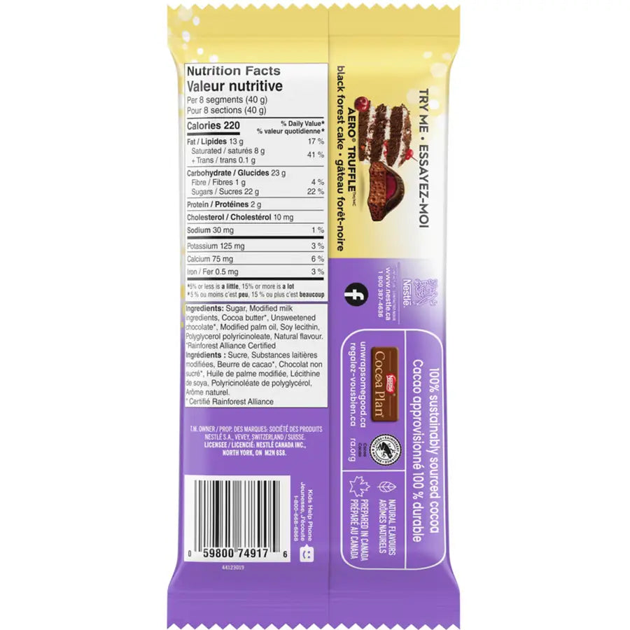 Aero Truffle Nanaimo Bar -case 105 g 15ct - candy bar