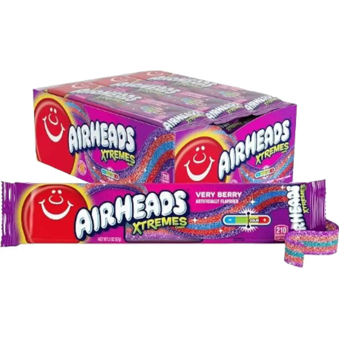 Airheads Xtreme Sour Belts Very Berry 2oz x 18ct