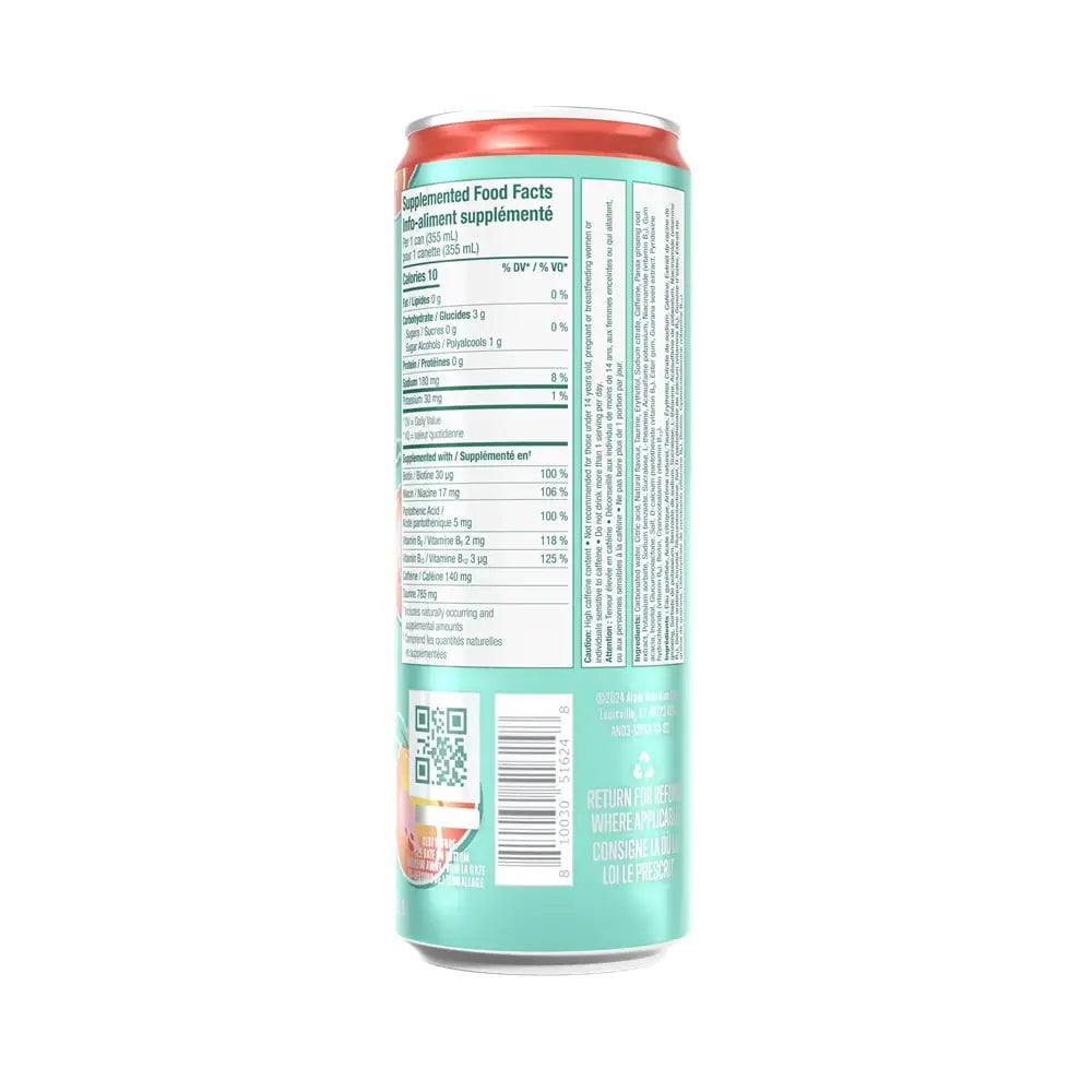 Alani Nu Juicy Peach Zero Sugar Energy Drink 12 Fl Oz