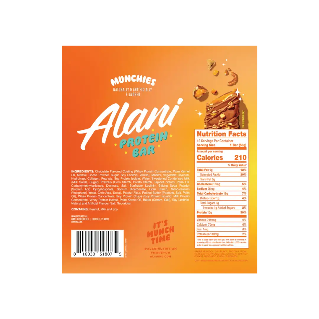 Alani Nu Protein Bar (FE) Munchies 46 g - Pack of 12