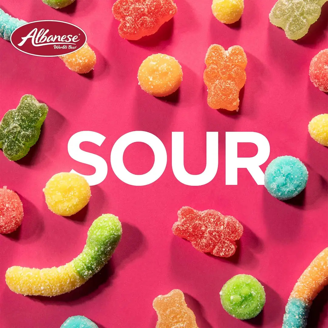 Albanese Assorted Sour Inch Mini Neon Gummi Worms