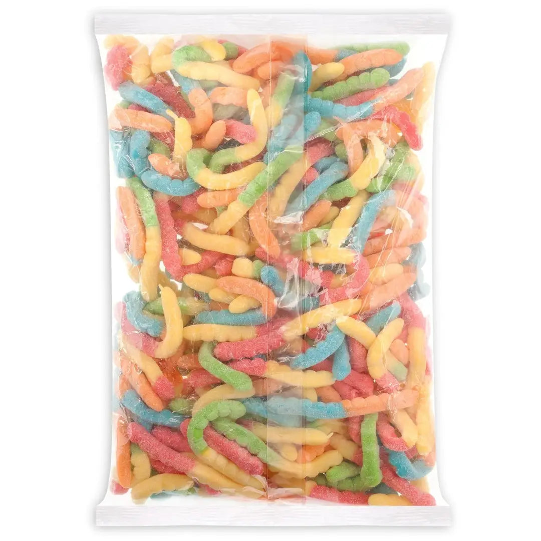Albanese Sour Large Neon Worms 4.5Lb/2.04kg
