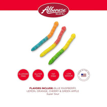 Albanese Sour Large Neon Worms 4.5Lb/2.04kg