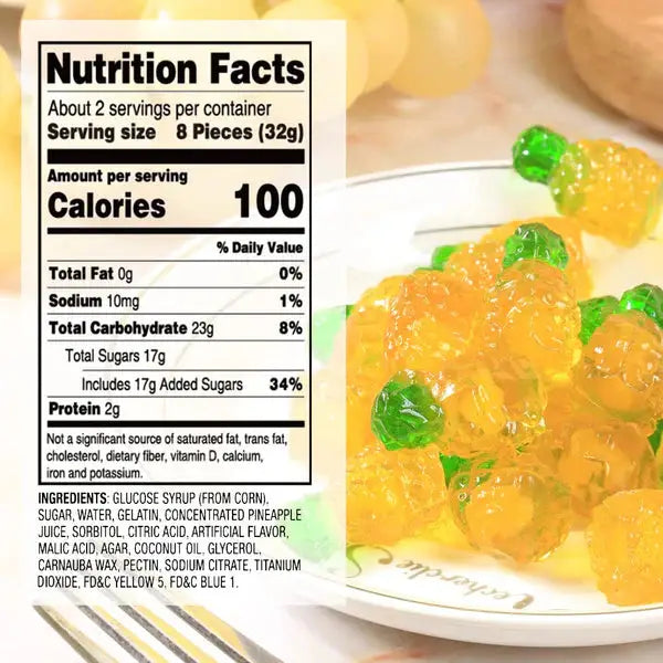 Amos 4D Fruit Gummy Pineapple Burst case 6oz - 12ct - candy