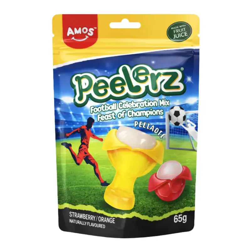 Amos Peelerz World Cup Strawberry Orange Peelable Gummy 65g