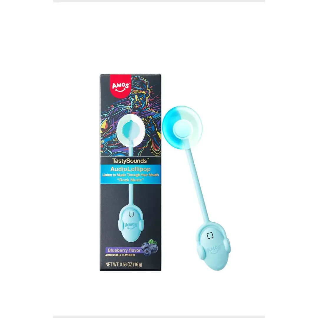 Amos TastySounds Blueberry Audio Lollipop Bone Conduction