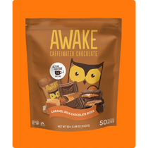 Awake Caffeinated Caramel Milk Chocolate Bites 50mg