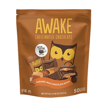 Awake Caffeinated Caramel Milk Chocolate Bites 50mg