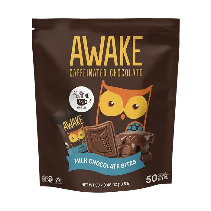 Awake Caffeinated Milk Chocolate Bites 13.5 Gram 50 Count