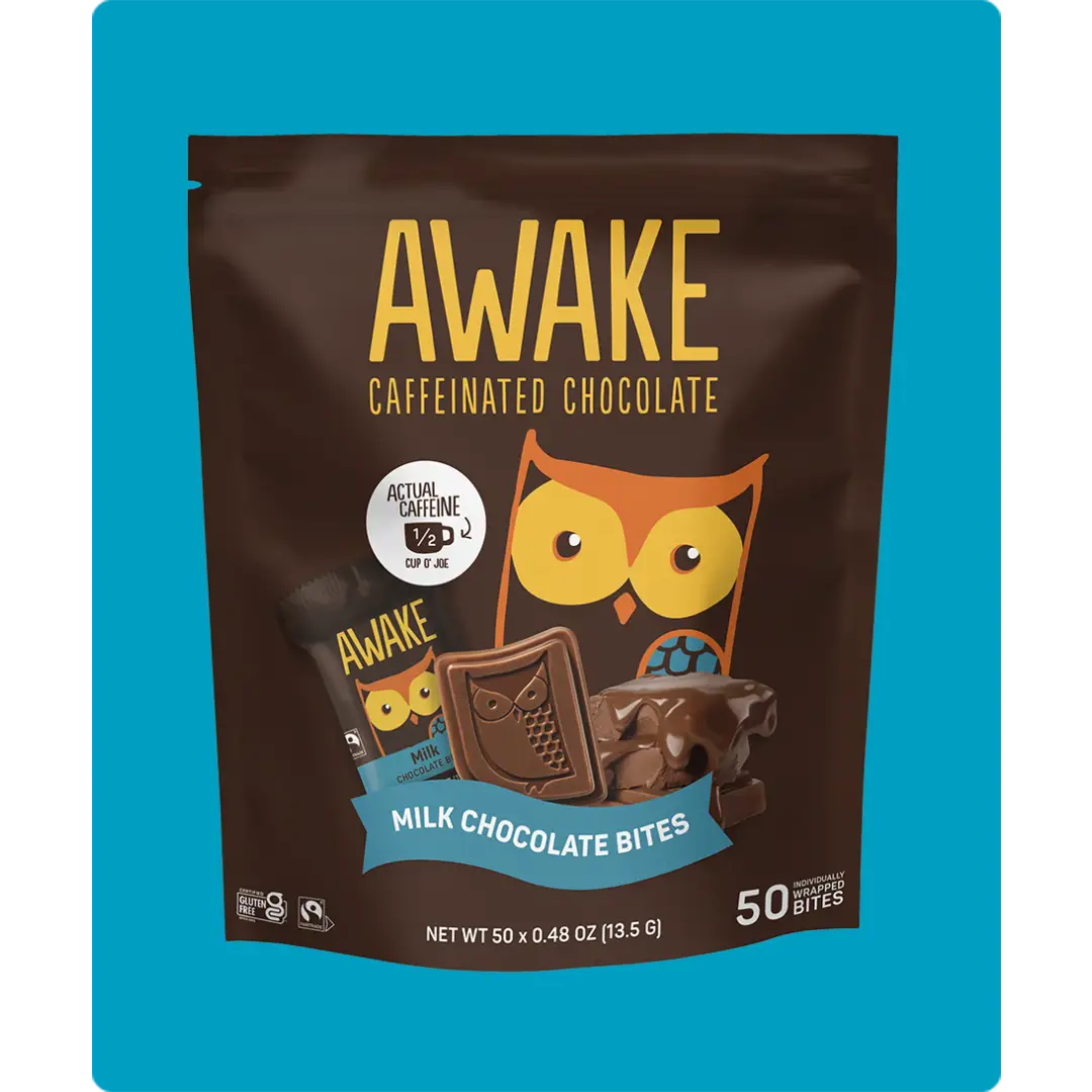 Awake Caffeinated Milk Chocolate Bites 13.5 Gram 50 Count Caddy Secondary image