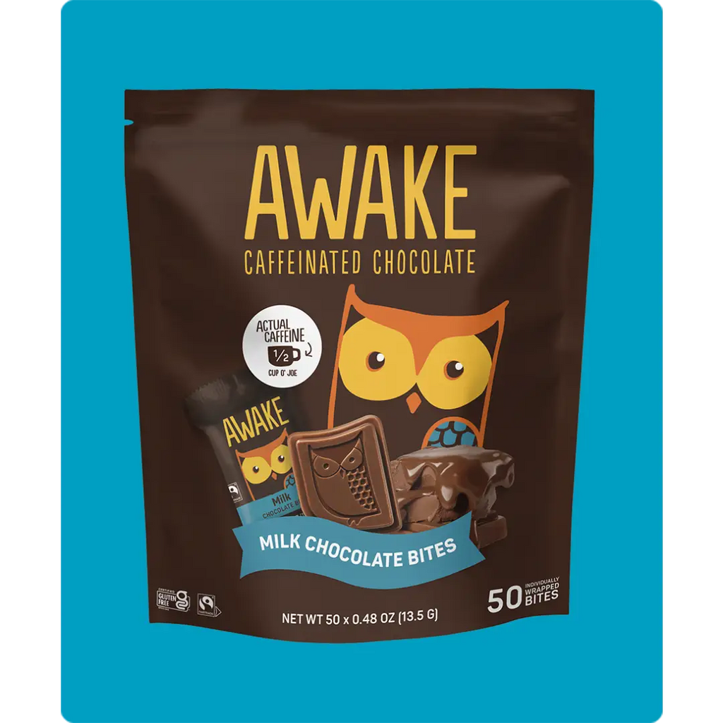 Awake Caffeinated Milk Chocolate Bites 13.5 Gram 50 Count