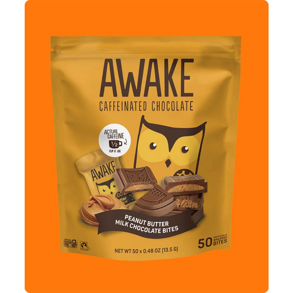 Awake Caffeinated Peanut Butter Milk Chocolate Bites 13.5g