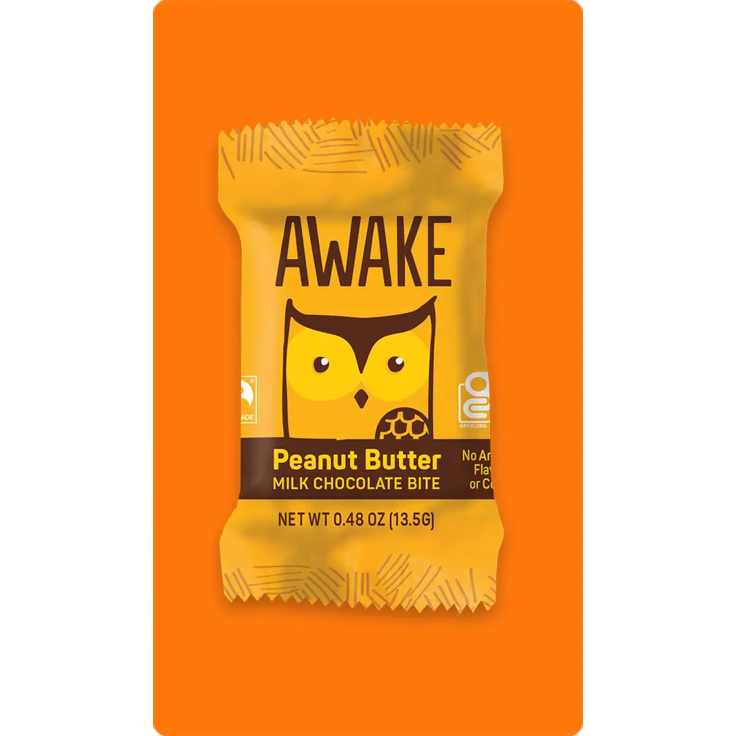 Awake Caffeinated Peanut Butter Milk Chocolate Bites 13.5g