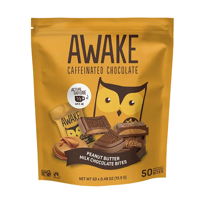 Awake Caffeinated Peanut Butter Milk Chocolate Bites 13.5g
