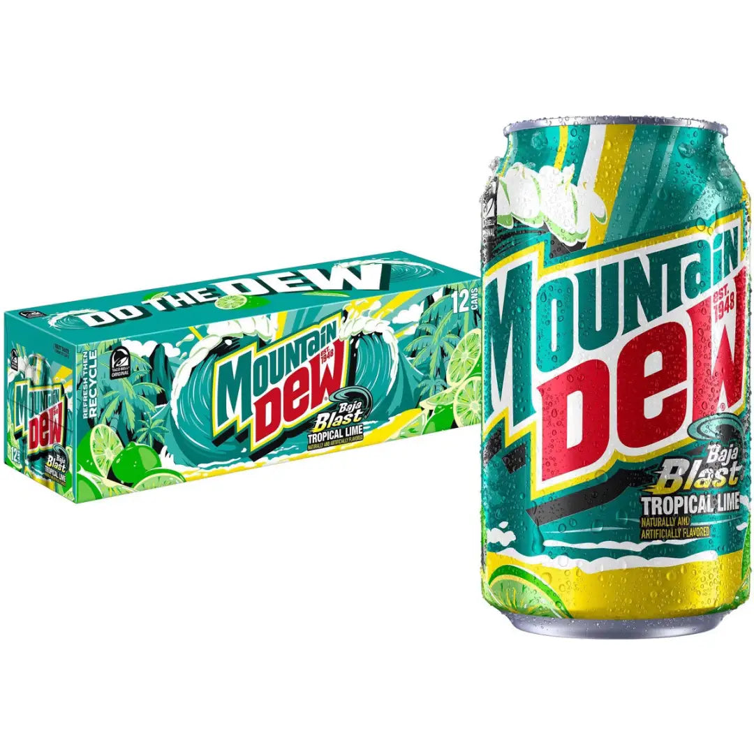 Mountain Dew Baja Blast Tropical Lime 12floz/355ml Can case