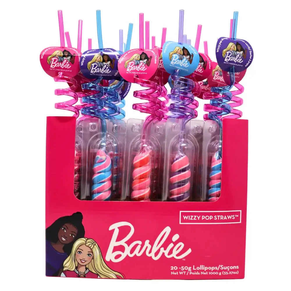 Barbie Wizzy Pop Straw Lollipop-Case 50g x 20 count - candy