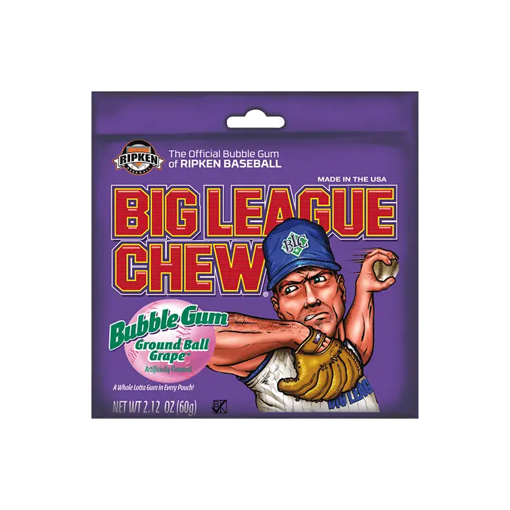 Big League Chew Bubble Gum Ground Ball Grape 12