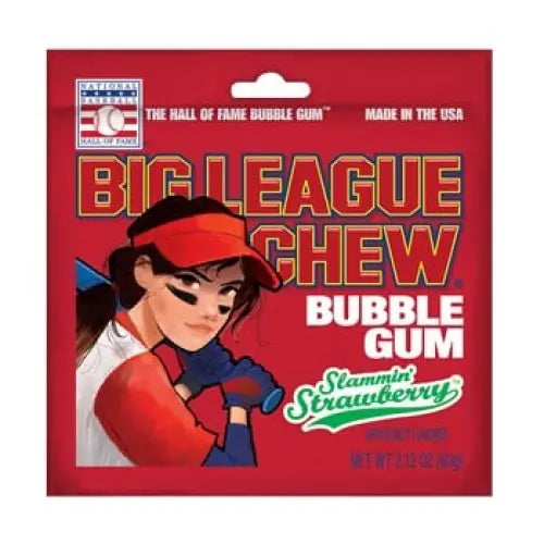 Big League Chew Bubble Gum Slammin’ Strawberry 12