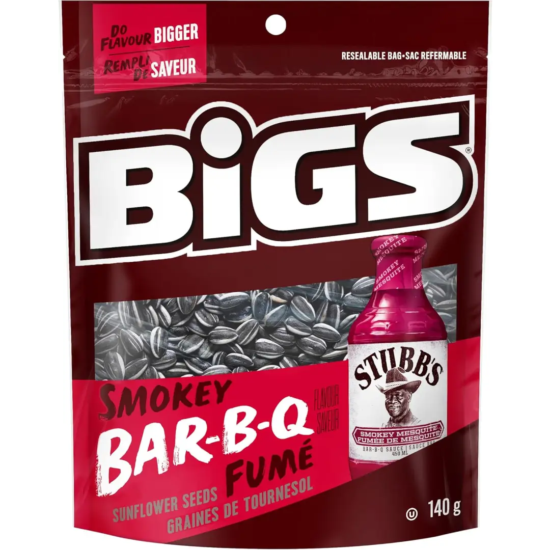 BiGS Smokey BBQ Sunflower Seeds 5.35oz Crunchy Snack Pack