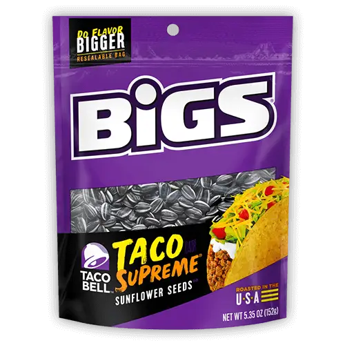 BiGS Taco Bell Taco Supreme Sunflower Seeds 5.35oz Bag