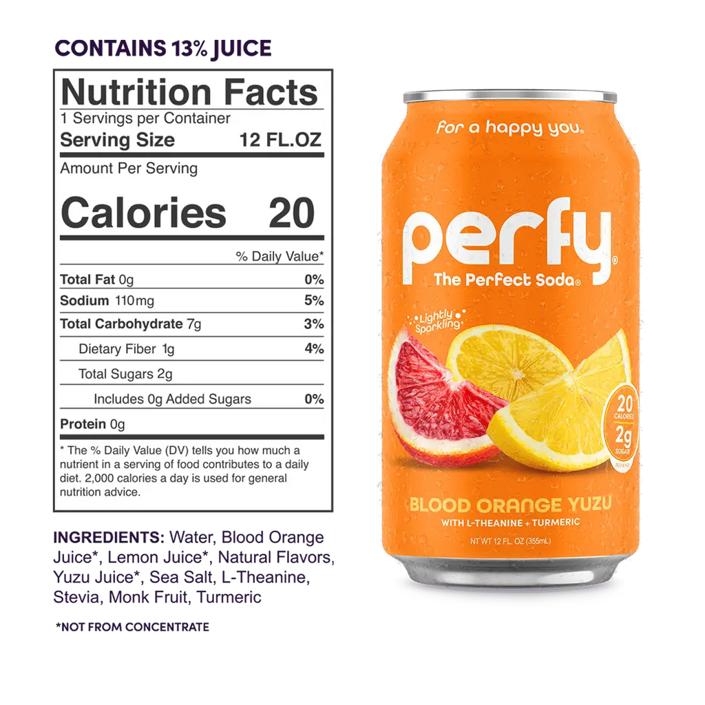 Perfy Blood Orange Yuzu case 12oz/355mL 12ct - soda