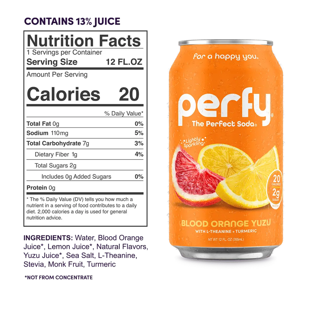 Perfy Blood Orange Yuzu case 12oz/355mL 12ct - soda