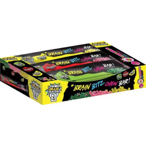 Brain Blasterz Brain Bitz Sour Chewy Candy Bar 20g Case