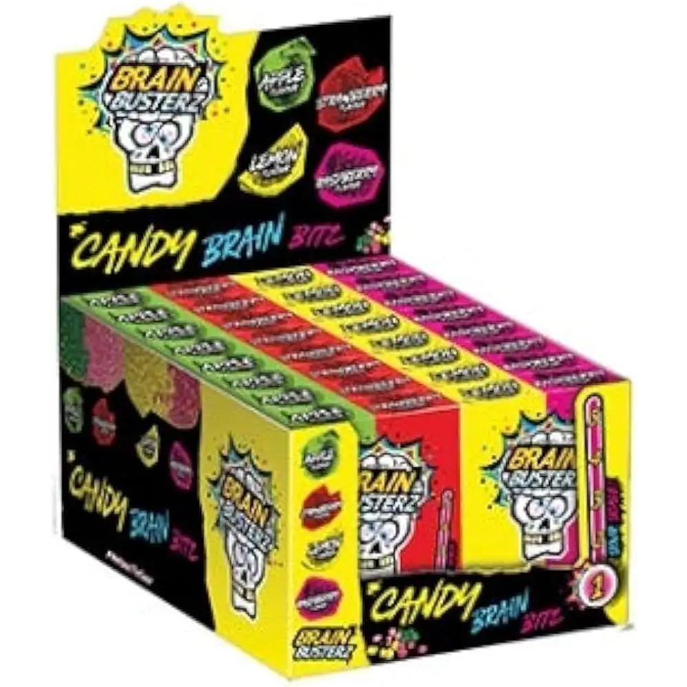 Brain Blasterz Brain Bitz Sour Gummy Candy 45g Packs Case Main image