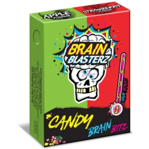 Brain Blasterz Brain Bitz Sour Gummy Candy 45g Packs Case of 16 Secondary image