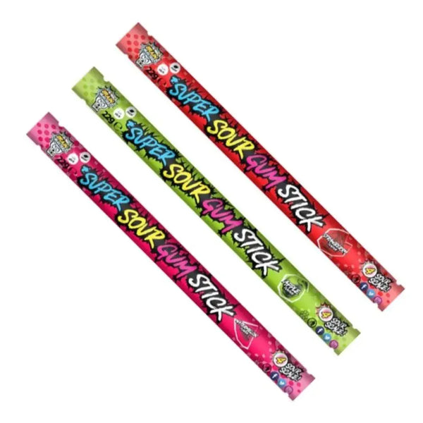 Brain Blasterz Sour Gum Stick Chewing Gum 22g Case of 30