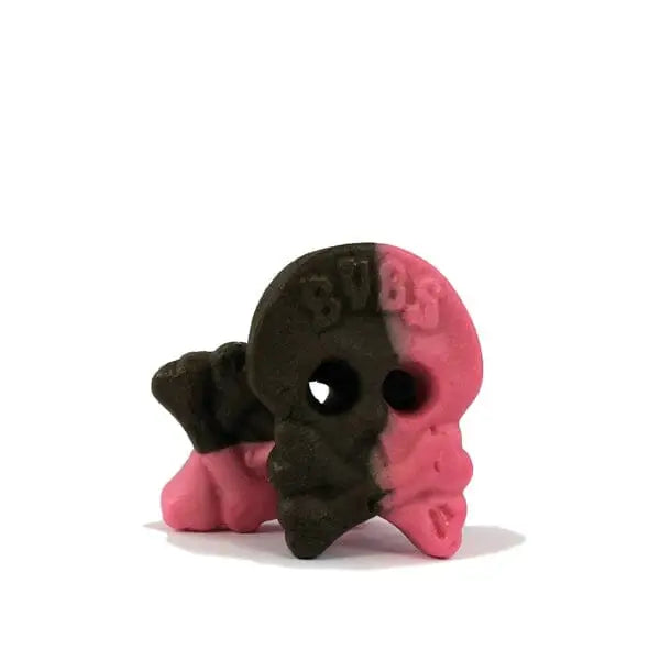 BUBS Godis: Raspberry Foam Liquorice Skull Candy Sweden 90g