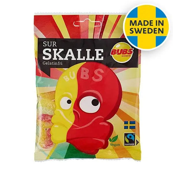 BUBS Godis Skalle: Sour Foam Skulls (90g) Made in Sweden- Main image