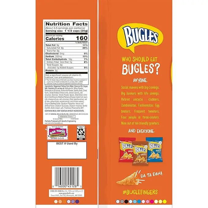 Bugles Nacho Cheese Bites 3 oz. - salty snack