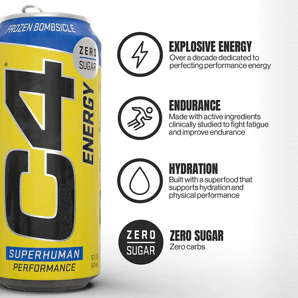 C4 Energy Drink Frozen Bombsicle Sugar Free Pre Workout