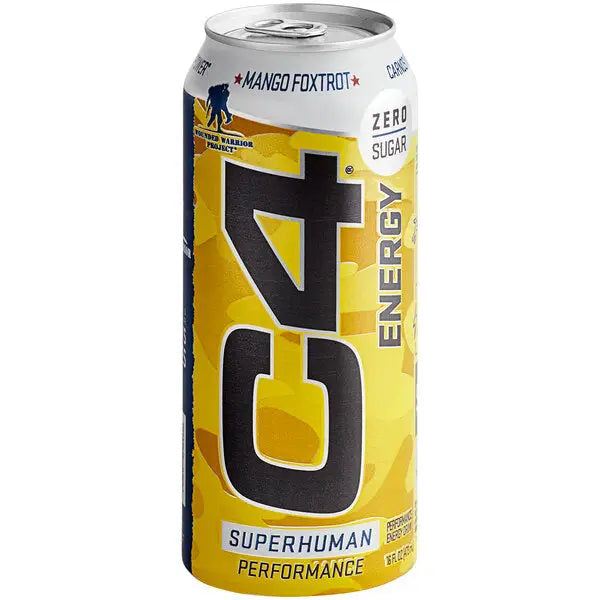 C4 Energy Drink Mango Foxtrot Sugar Free Pre Workout