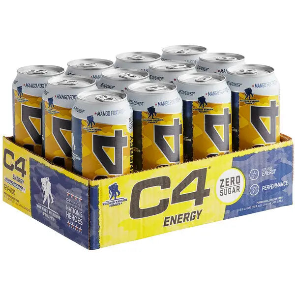 C4 Energy Drink Mango Foxtrot Sugar Free Pre Workout