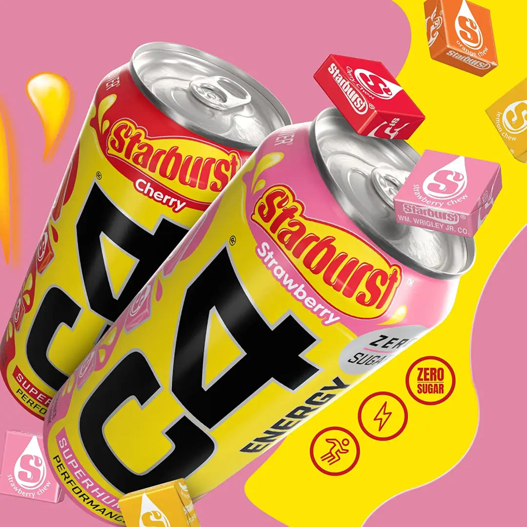 C4 Energy Drink Starburst Lemon Sugar Free Pre Workout