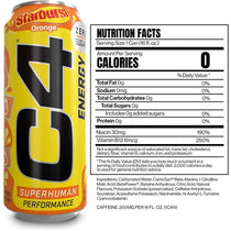 C4 Energy Drink Starburst Orange Sugar Free Pre Workout