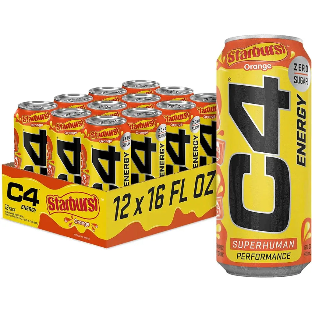 C4 Energy Drink Starburst Orange Sugar Free Pre Workout