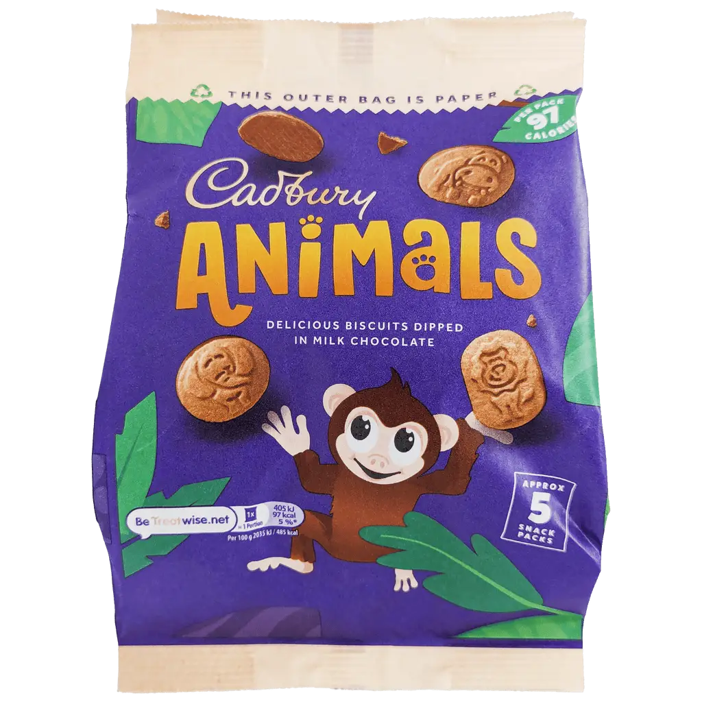 Cadbury Animals 5 Pack UK (5 x 19.9g),99.5g case of 8